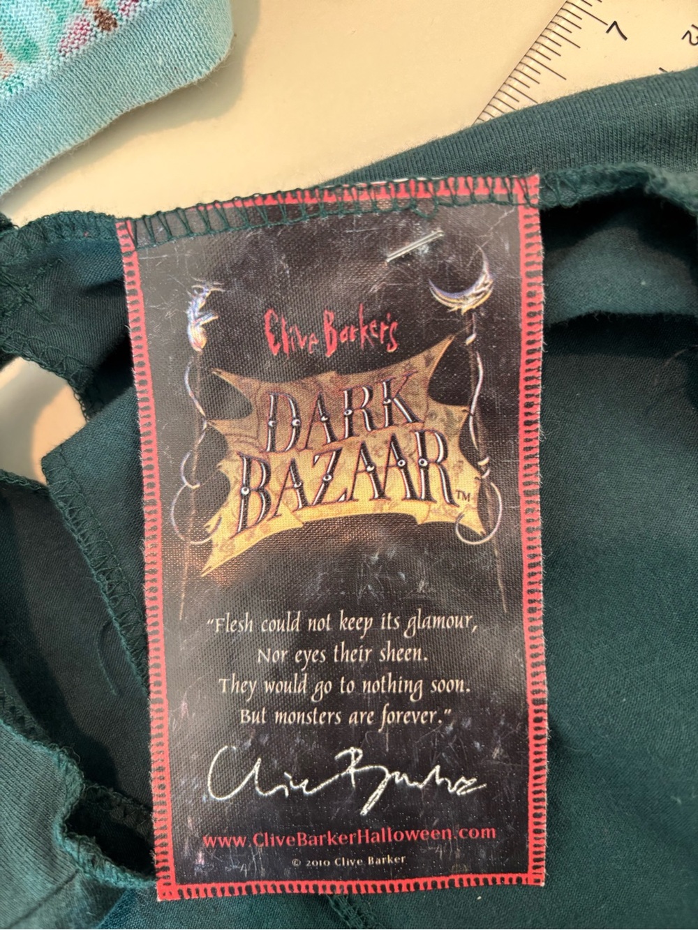 Clive Barker Dark Bazaar Graphic Label - Forest Green dress